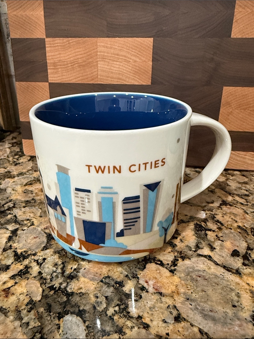 Starbucks YOU ARE HERE Twin Cities Blue Accent Ceramic Coffee Mug